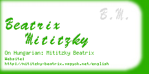 beatrix mititzky business card